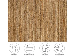 Alfombra de lana UNI tejida a mano 190x290 cm Ocre Pure