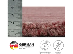 Alfombra de lana UNI tejida a mano 190x290 cm Rojo Pure