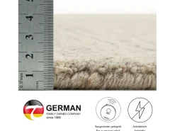 Alfombra de lana UNI tejida a mano 70x140 cm Gris natural Pure
