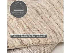 Alfombra de lana UNI tejida a mano 150x150 cm Beige natural Pure