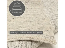 Alfombra de lana UNI tejida a mano 140x200 cm Gris natural Pure
