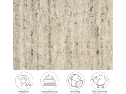 Alfombra de lana UNI tejida a mano 140x200 cm Gris natural Pure