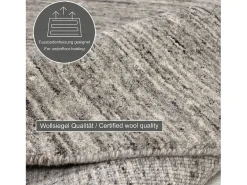 Alfombra de lana UNI tejida a mano 190x190 cm Gris Pure