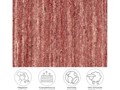 Alfombra de lana UNI tejida a mano 170x240 cm Rojo Pure