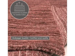 Alfombra de lana UNI tejida a mano 170x240 cm Rojo Pure