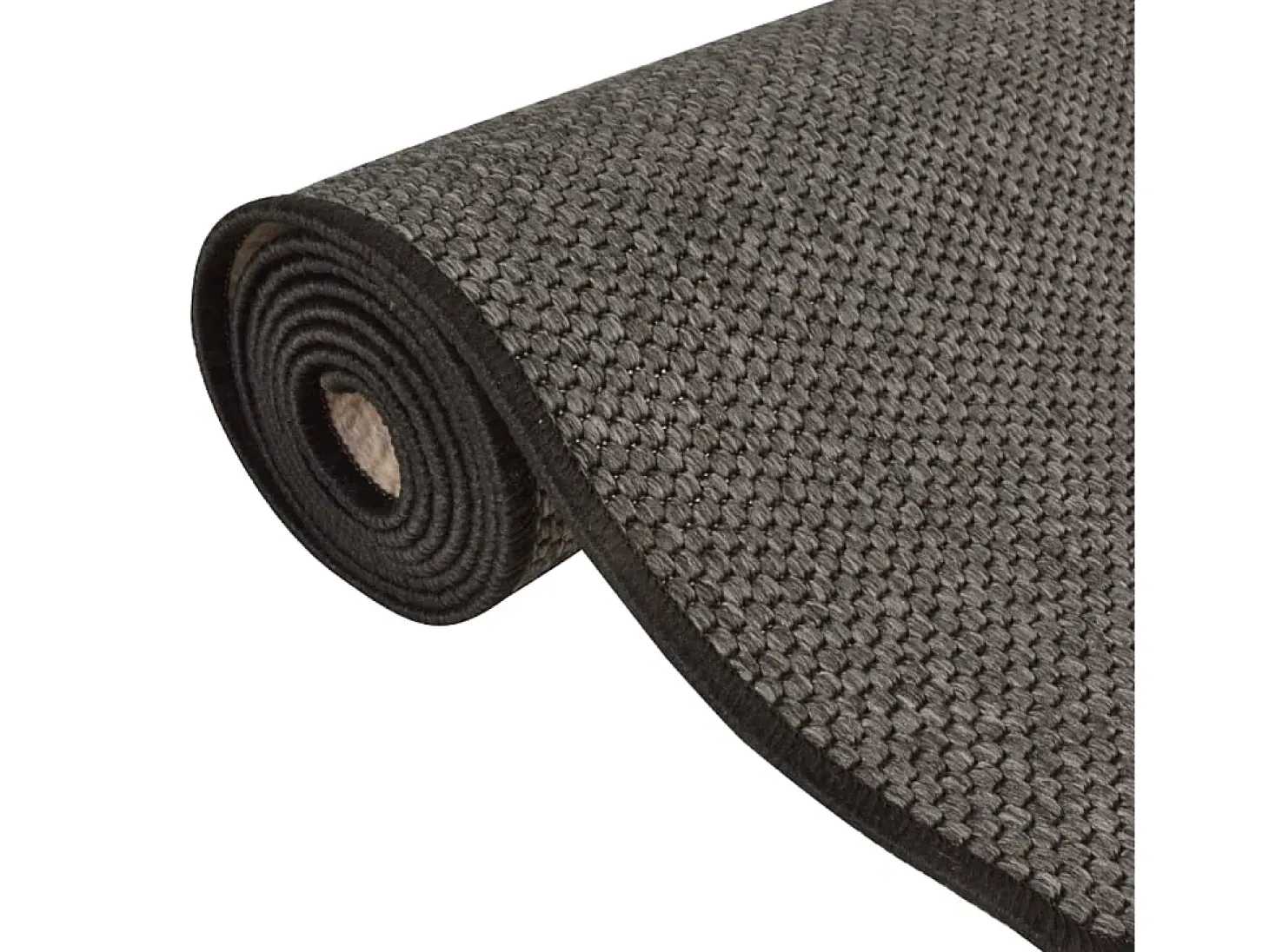 Alfombra de pasillo con aspecto sisal gris antracita 50x250 cm