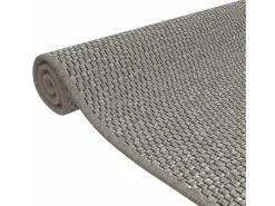 Alfombra de pasillo con aspecto de sisal plateada 80x150 cm ES215380