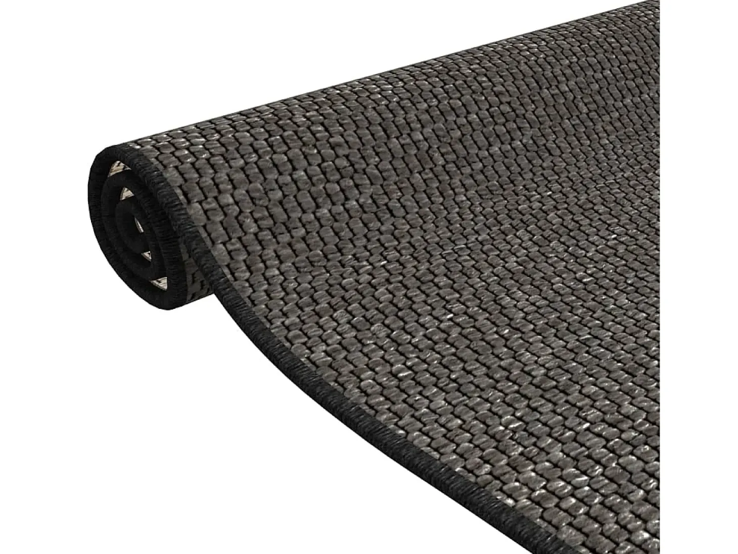 Alfombra de pasillo con aspecto sisal gris antracita 50x150 cm ES453380