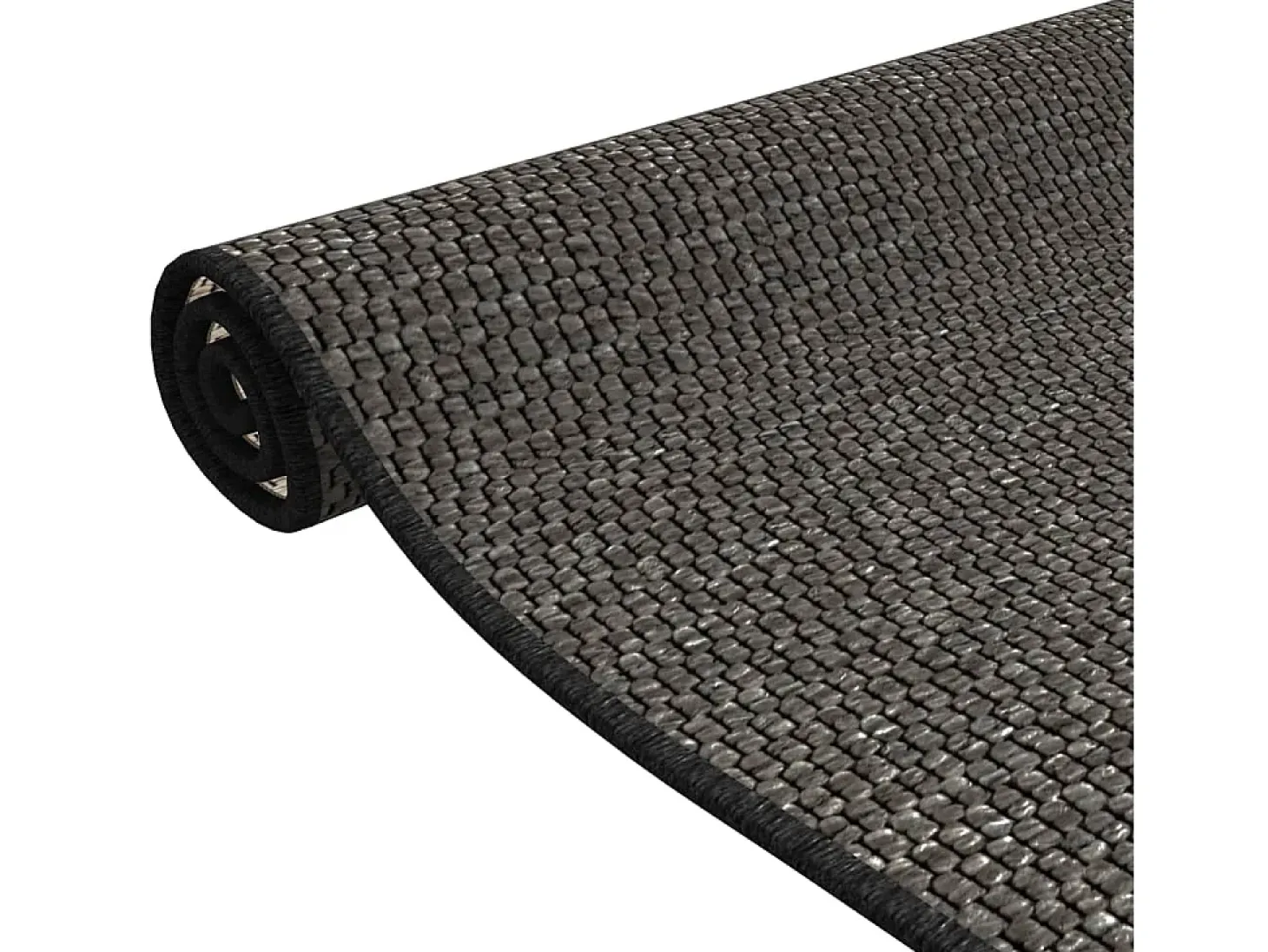 Alfombra de pasillo con aspecto sisal gris antracita 80x150 cm ES874820