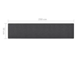 Alfombra de pasillo gris antracita 50x250 cm