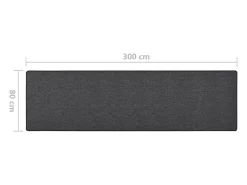 Alfombra de pasillo gris antracita 80x300 cm