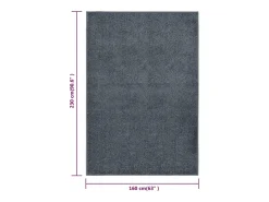 Alfombra de pelo corto gris antracita 160x230 cm