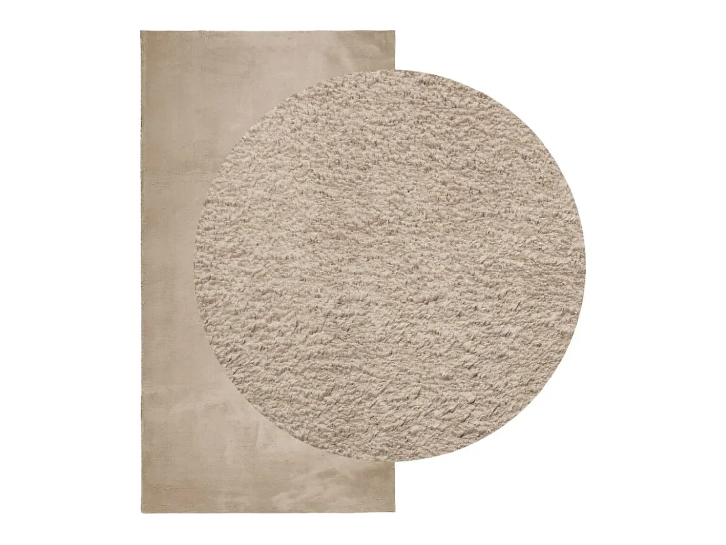 Alfombra de pelo corto HUARTE suave y lavable, color arena, 80x150 cm
