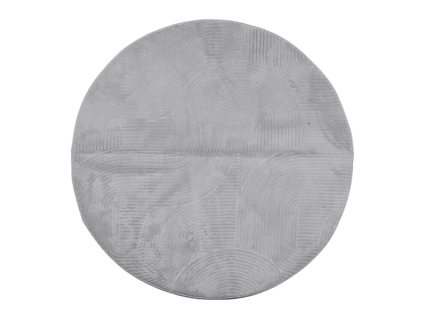 Alfombra de pelo corto look escandinavo IZA gris Ø 160 cm ES75877
