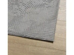 Alfombra de pelo corto look escandinavo IZA gris 120x170 cm ES75525