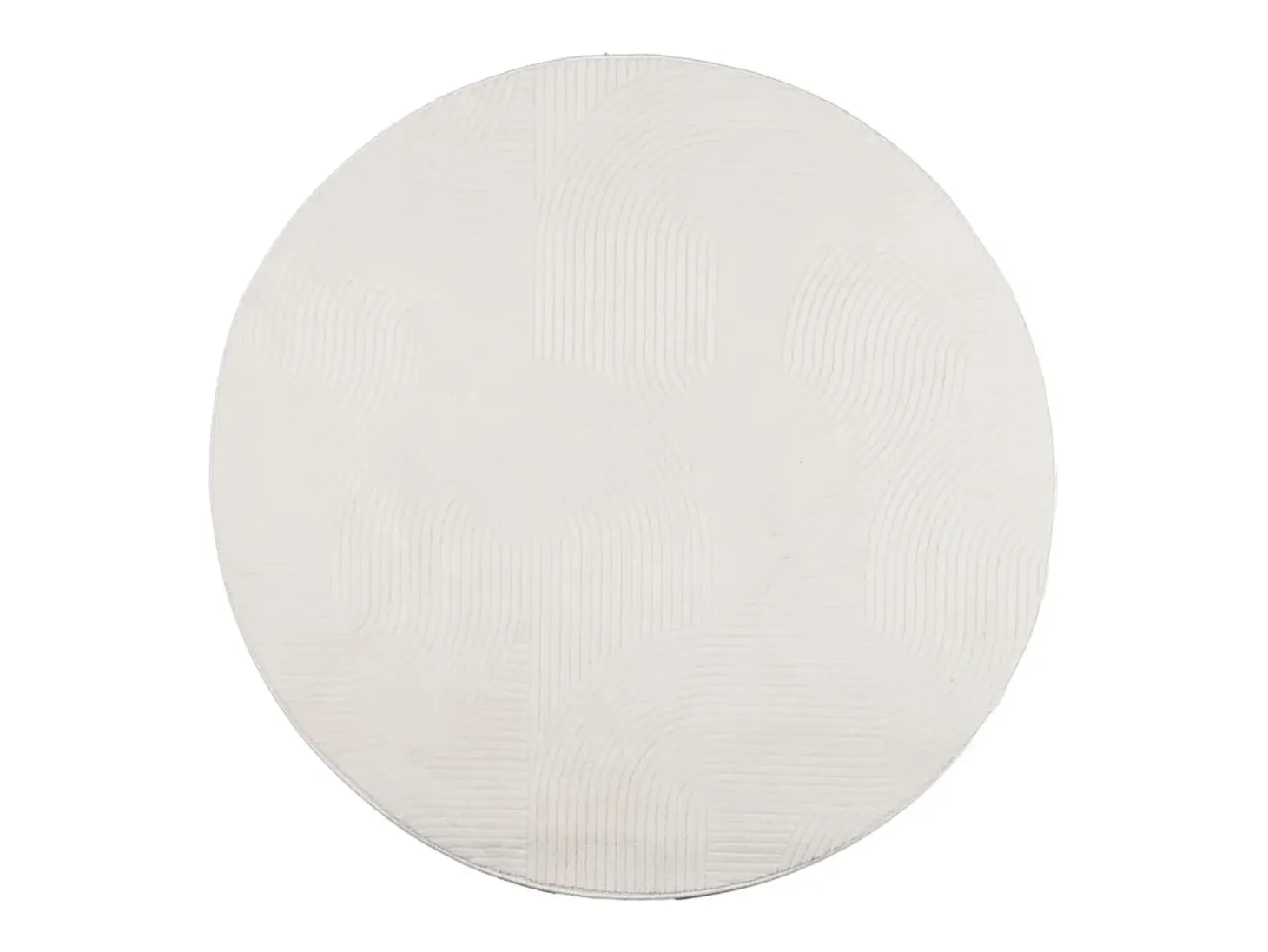 Alfombra de pelo corto look escandinavo IZA crema Ø 100 cm