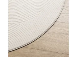 Alfombra de pelo corto look escandinavo IZA crema Ø 80 cm ES98895