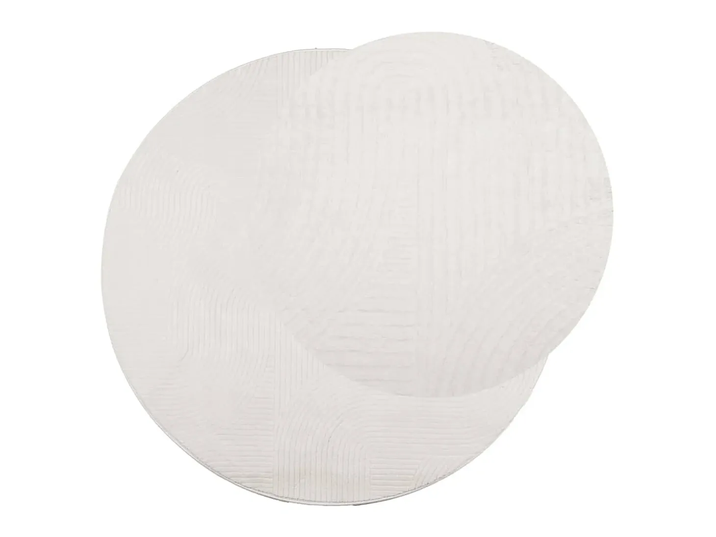 Alfombra de pelo corto look escandinavo IZA crema Ø 80 cm ES98895