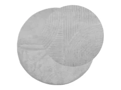 Alfombra de pelo corto look escandinavo IZA gris Ø 80 cm ES52461
