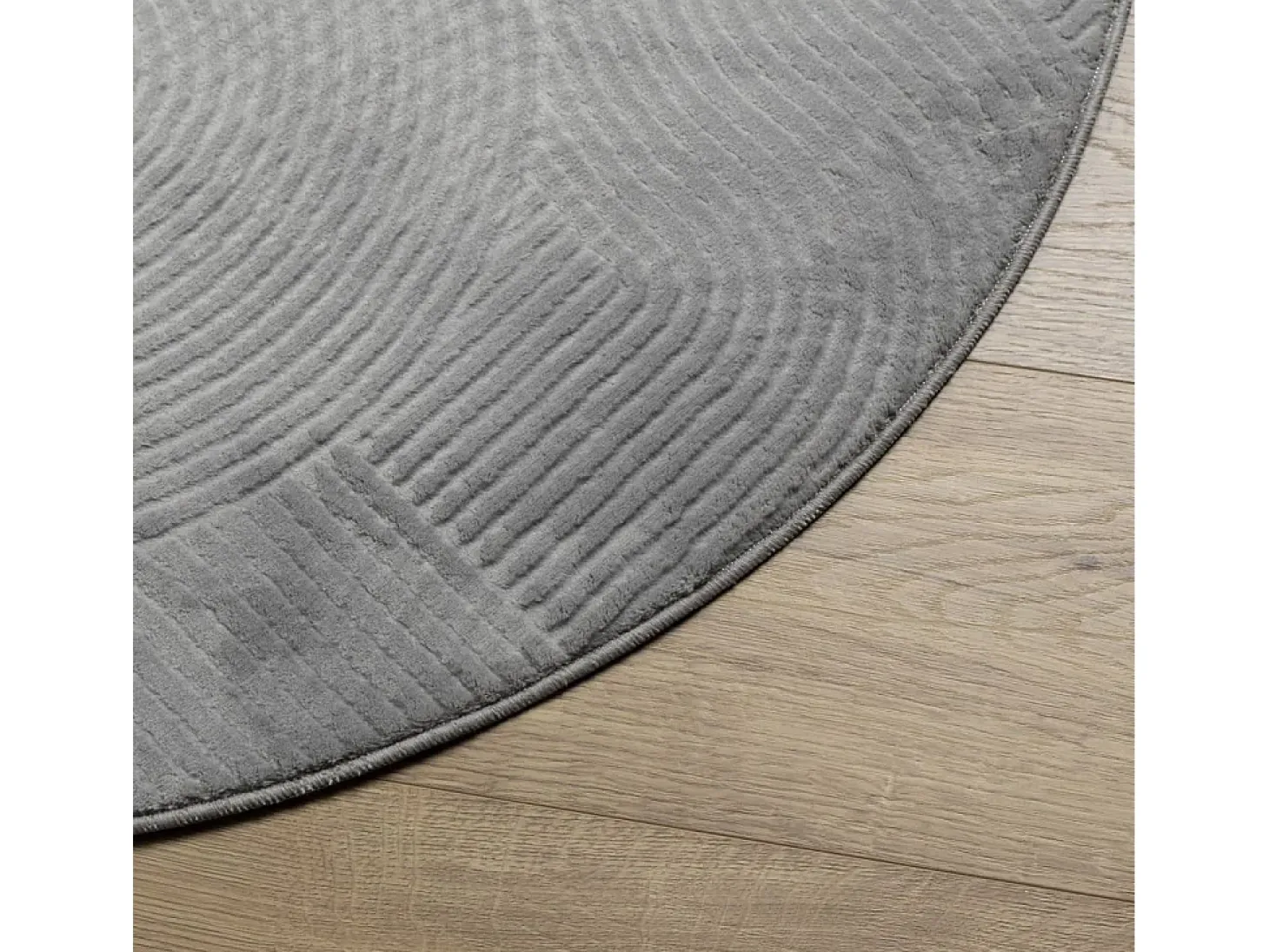 Alfombra de pelo corto look escandinavo IZA gris Ø 80 cm ES52461