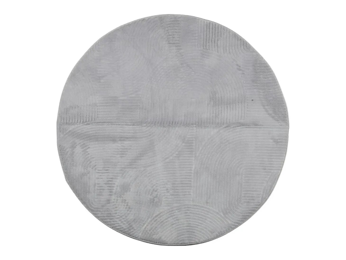 Alfombra de pelo corto look escandinavo IZA gris Ø 120 cm ES33672