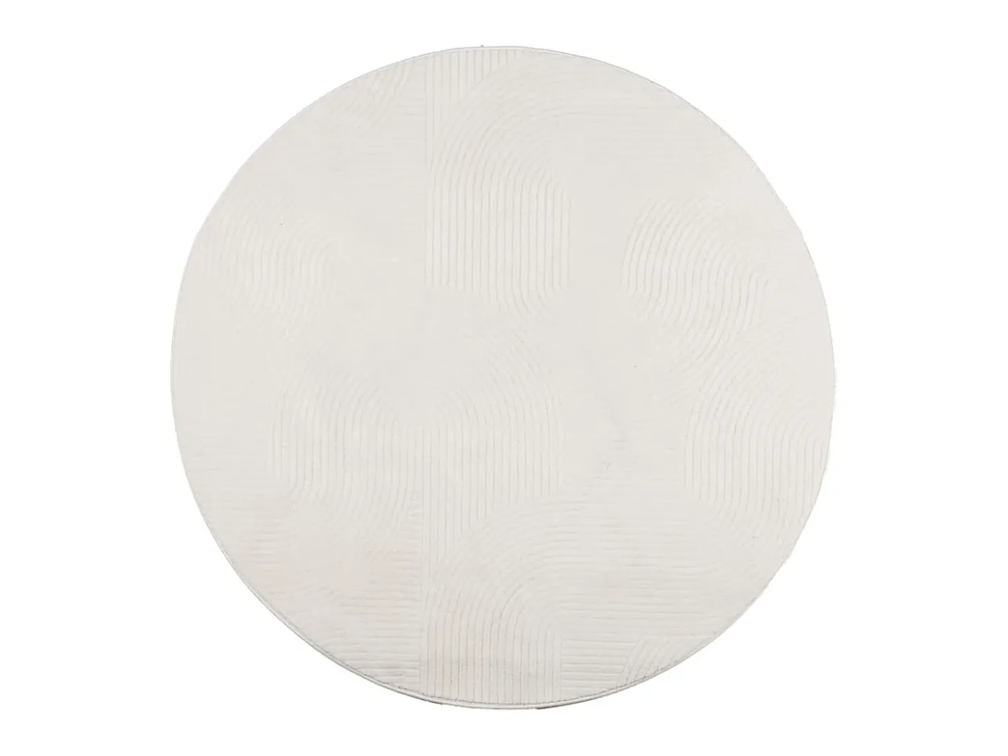 Alfombra de pelo corto look escandinavo IZA crema Ø 120 cm ES89416
