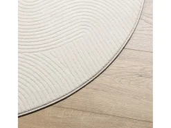 Alfombra de pelo corto look escandinavo IZA crema Ø 160 cm