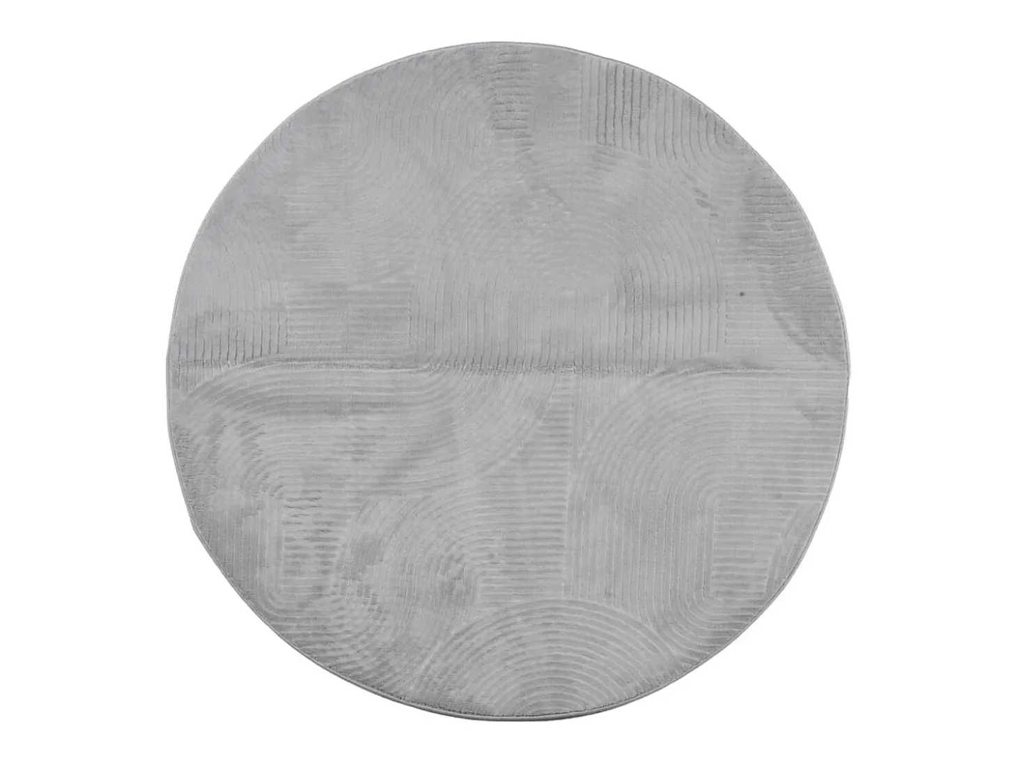 Alfombra de pelo corto look escandinavo IZA gris Ø 80 cm