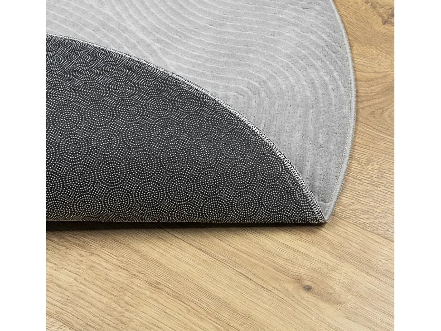 Alfombra de pelo corto look escandinavo IZA gris Ø 80 cm