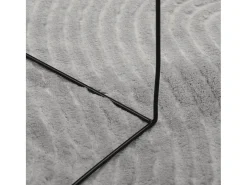 Alfombra de pelo corto look escandinavo IZA gris Ø 100 cm