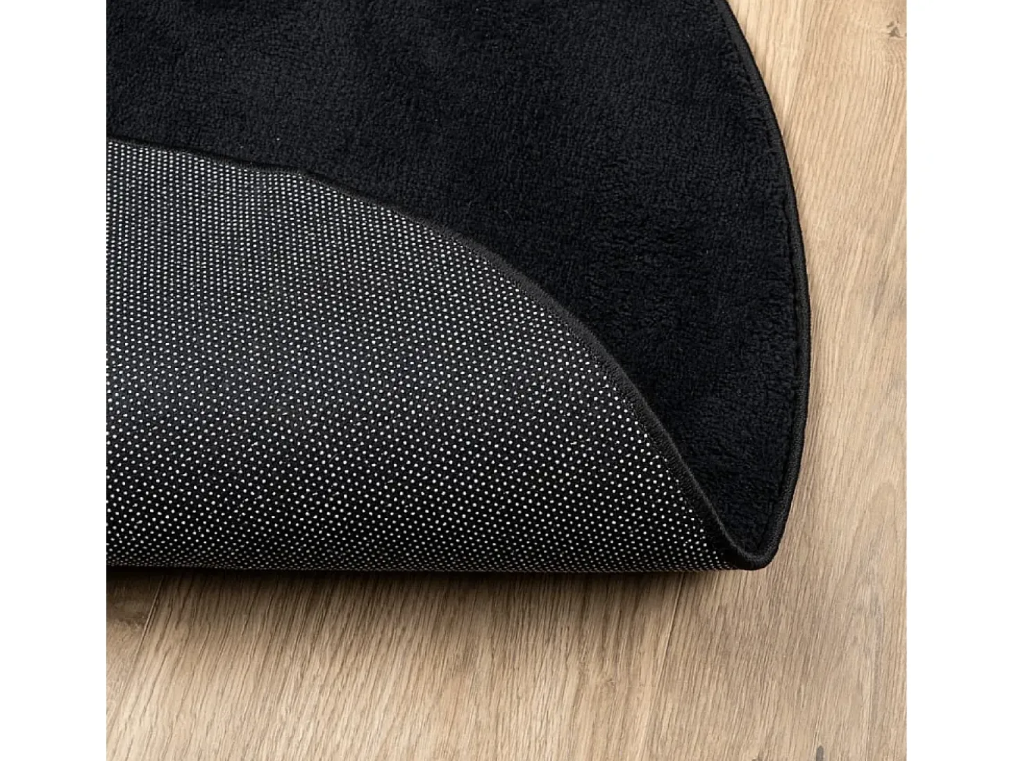 Alfombra de pelo corto OVIEDO negro Ø 160 cm