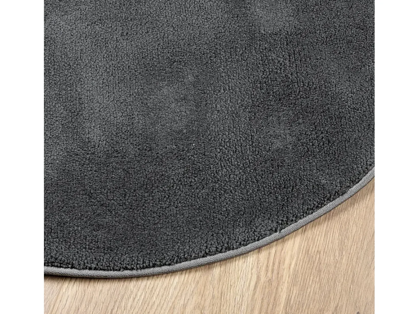 Alfombra de pelo corto OVIEDO gris antracita Ø 200 cm