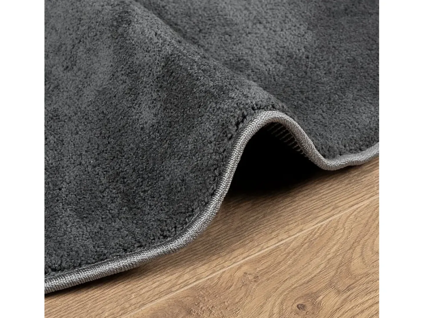 Alfombra de pelo corto OVIEDO gris antracita Ø 160 cm