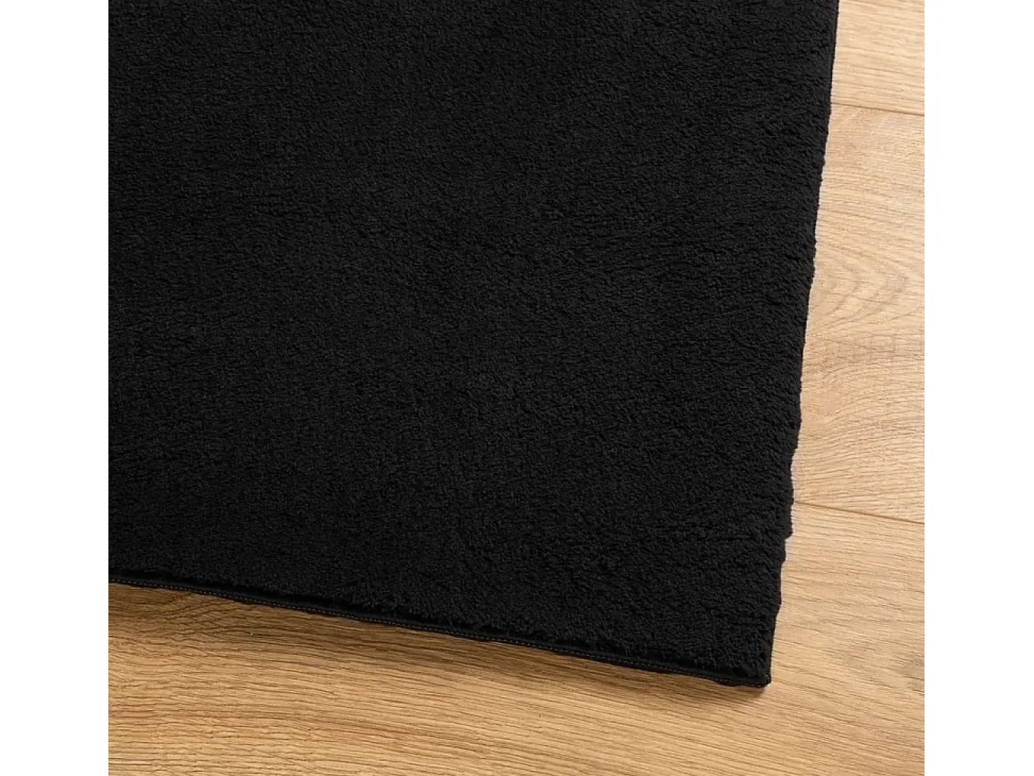 Alfombra de pelo corto suave lavable HUARTE negro 80x150 cm ES99722