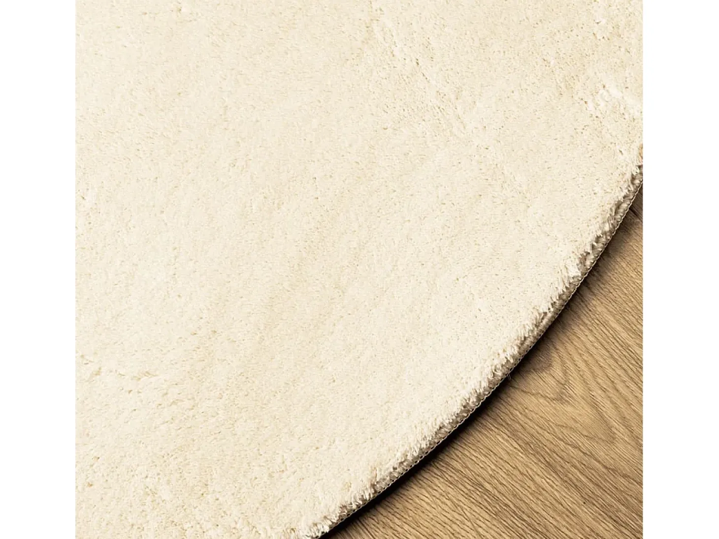 Alfombra de pelo corto suave lavable HUARTE crema Ø 200 cm