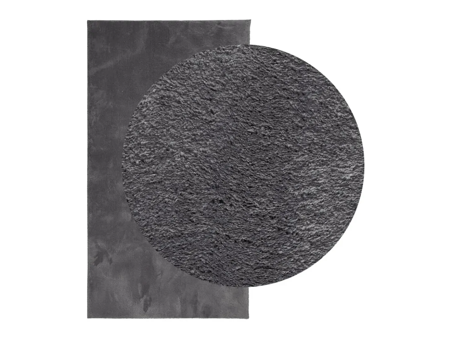 Alfombra de pelo corto suave lavable HUARTE antracita 60x110 cm ES56722