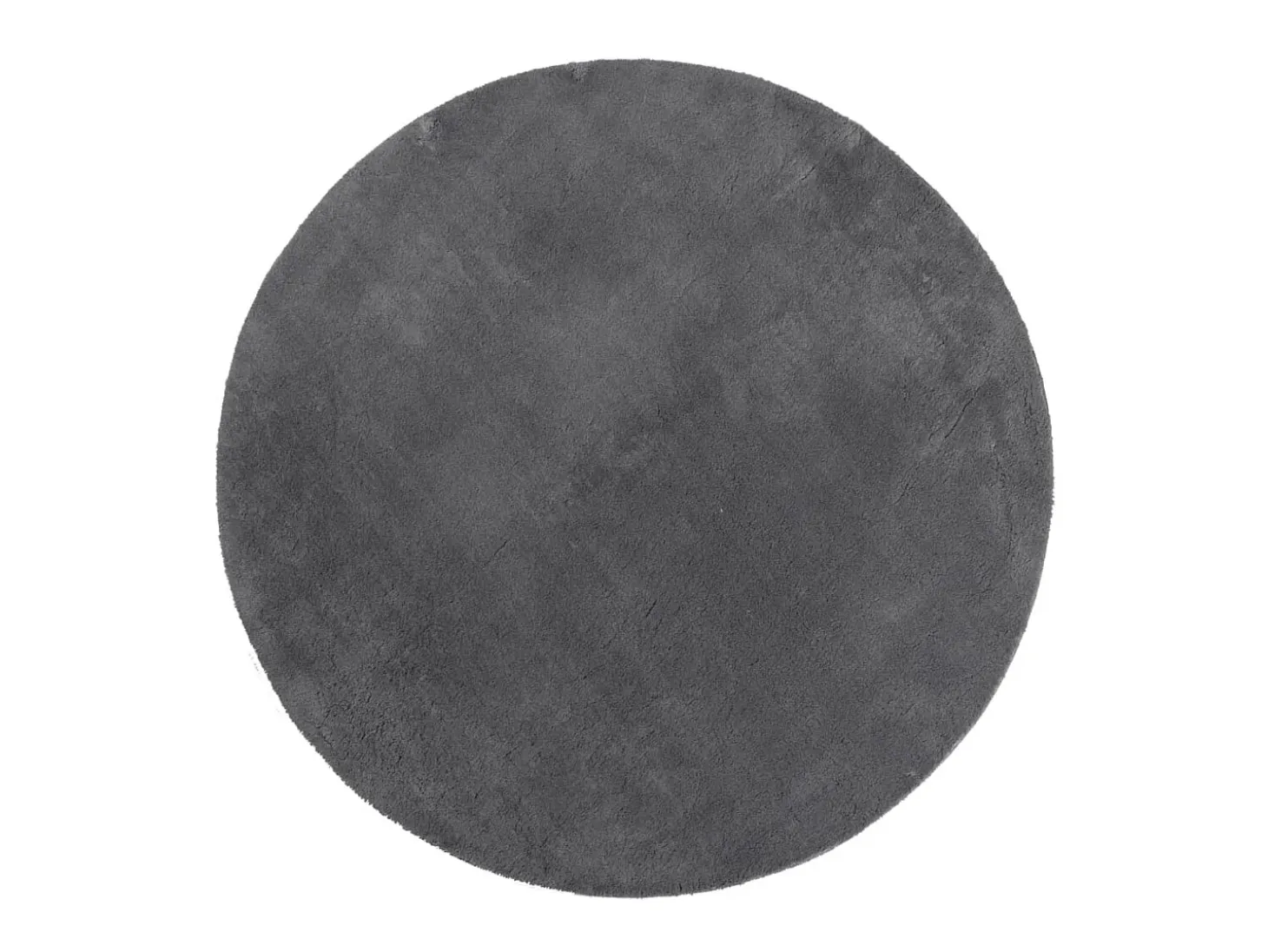 Alfombra de pelo corto suave lavable HUARTE antracita Ø 120 cm ES43388