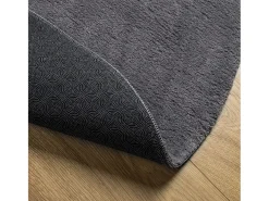 Alfombra de pelo corto suave lavable HUARTE antracita Ø 120 cm ES43388