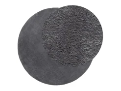 Alfombra de pelo corto suave lavable HUARTE antracita Ø 120 cm ES43388
