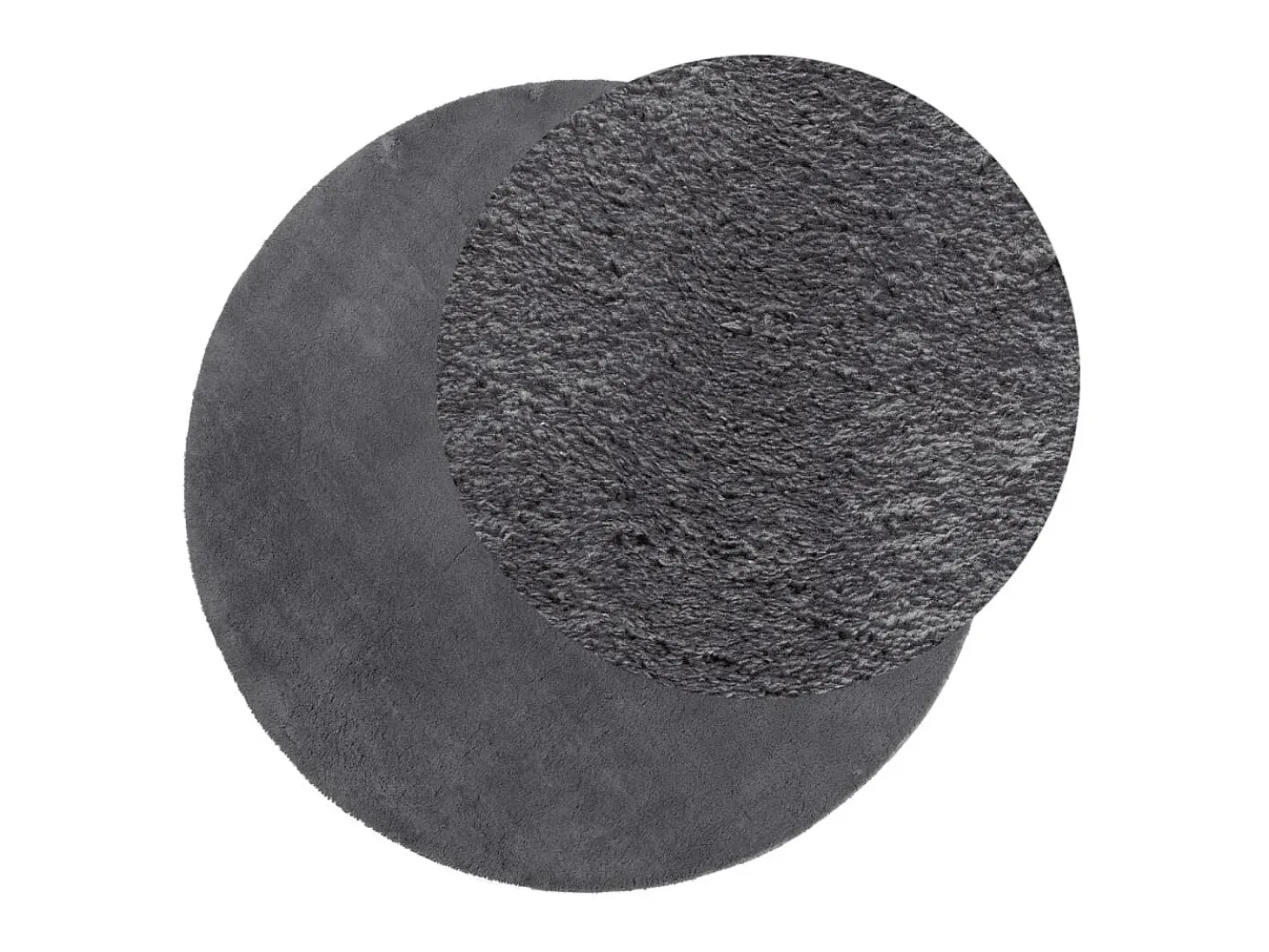 Alfombra de pelo corto suave lavable HUARTE antracita Ø 120 cm ES43388