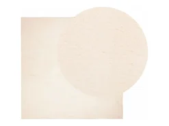 Alfombra de pelo corto suave lavable HUARTE beige 240x240 cm ES93921