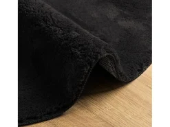 Alfombra de pelo corto suave lavable HUARTE negro Ø 120 cm