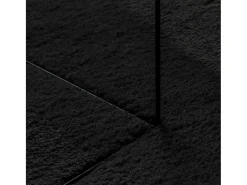 Alfombra de pelo corto suave lavable HUARTE negro Ø 120 cm