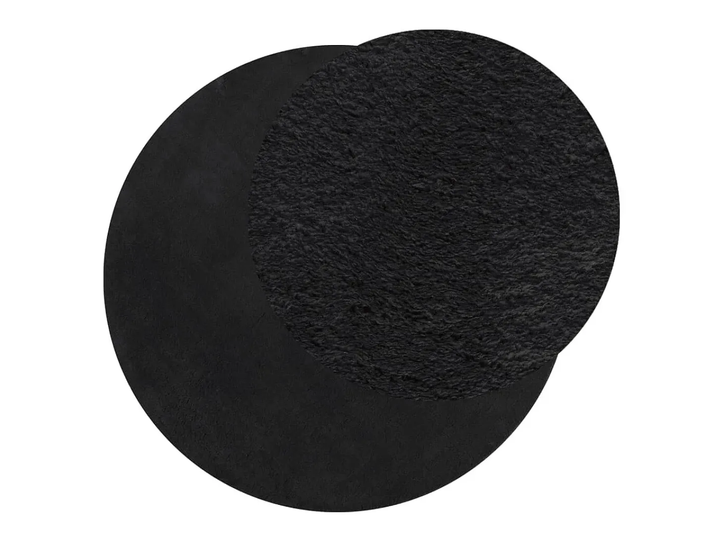 Alfombra de pelo corto suave lavable HUARTE negro Ø 120 cm