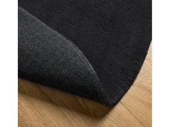 Alfombra de pelo corto suave lavable HUARTE negro Ø 200 cm