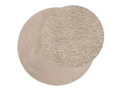 Alfombra de pelo corto suave lavable HUARTE arena Ø 100 cm ES47414