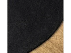Alfombra de pelo corto suave lavable HUARTE negro Ø 100 cm ES67928