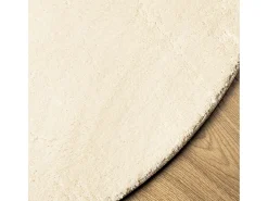 Alfombra de pelo corto suave lavable HUARTE crema Ø 80 cm ES70407