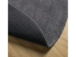 Alfombra de pelo corto suave lavable HUARTE antracita Ø 100 cm ES49715