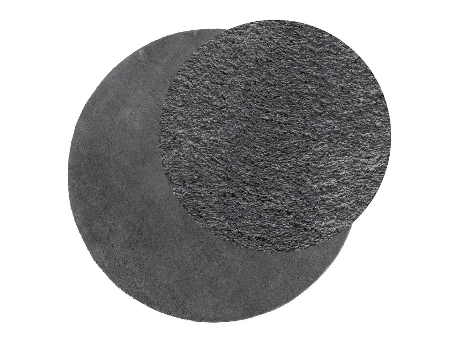 Alfombra de pelo corto suave lavable HUARTE antracita Ø 100 cm ES49715